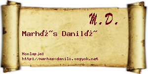 Marhás Daniló névjegykártya